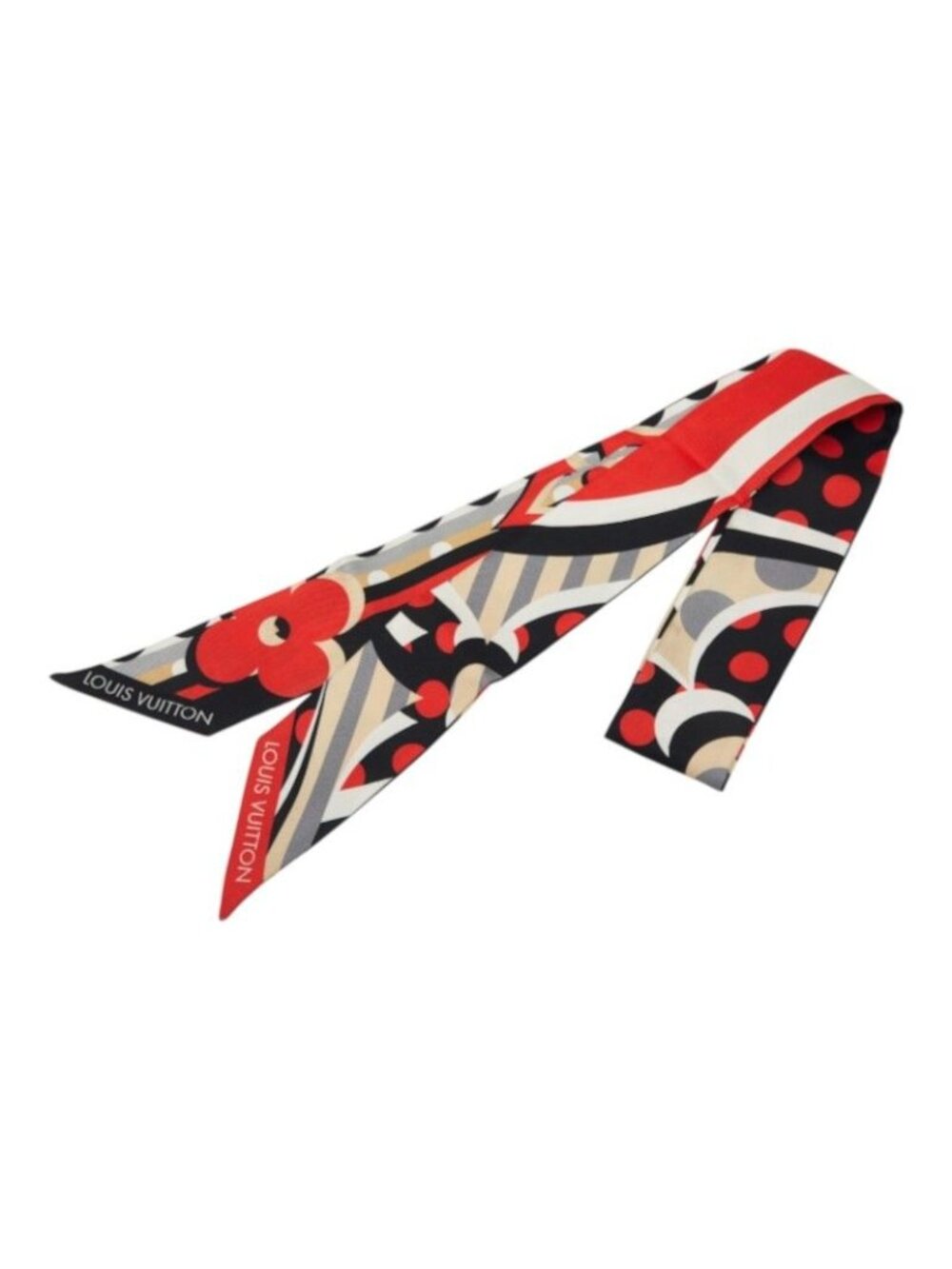 Louis Vuitton Pop Monogram Bandeau BB Scarf Black Red Multicolor Silk